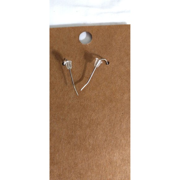 Silver Tone Earrings Rectangle 1.75 Inch Drop Celtic Look Filigree Design - Picture 3 of 4